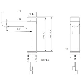Bateria łazienkowa umywalkowa chromowana F06C wyświetlacz LCD