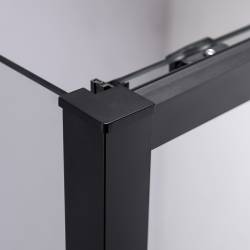 KABINA PRYSZNICOWA PROSTOKĄTNA SUPER SLIM NOVA CZARNA 100x90 CM 6 MM NOVA-BL-100X90