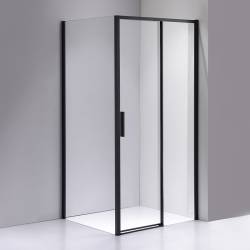 KABINA PRYSZNICOWA PROSTOKĄTNA SUPER SLIM NOVA CZARNA 120x80 CM 6 MM NOVA-BL-120X80