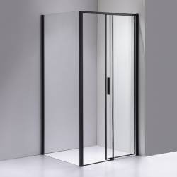 KABINA PRYSZNICOWA PROSTOKĄTNA SUPER SLIM NOVA CZARNA 120x80 CM 6 MM NOVA-BL-120X80