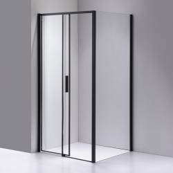 KABINA PRYSZNICOWA PROSTOKĄTNA SUPER SLIM NOVA CZARNA 90x80 CM 6 MM NOVA-BL-90X80