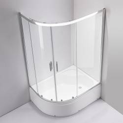 KABINA PRYSZNICOWA Z BRODZIKIEM MAJA LEWA CHROM 115x85 CM 5 MM MAJA-CH-L-115X85