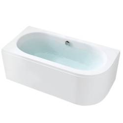 WANNA PRZYŚCIENNA Z OBUDOWĄ EBI LEWA BIAŁA PRZELEW CHROM 170x75 CM EBI-L-170X75-OBUD