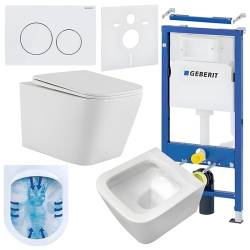 ZESTAW PODTYNKOWY WC STELAŻ GEBERIT DUOFIX MISKA AQUA-WH-03 PRZYCISK DELTA 20 BIAŁY ZES-AQUA-3