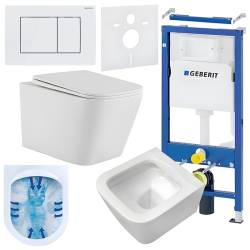 ZESTAW PODTYNKOWY WC STELAŻ GEBERIT DUOFIX MISKA AQUA-WH-03 PRZYCISK DELTA 30 BIAŁY ZES-AQUA-4