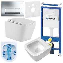 ZESTAW PODTYNKOWY WC STELAŻ GEBERIT DUOFIX MISKA AQUA-WH-03 PRZYCISK DELTA 50 CHROM ZES-AQUA-6