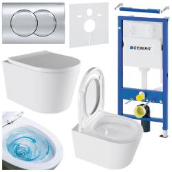 ZESTAW PODTYNKOWY WC STELAŻ GEBERIT DUOFIX MISKA ELITE-WH-02 PRZYCISK DELTA 01 CHROM