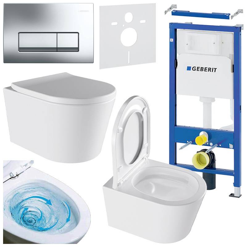 ZESTAW PODTYNKOWY WC STELAŻ GEBERIT DUOFIX MISKA ELITE-WH-02 PRZYCISK DELTA 50 CHROM