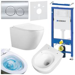 ZESTAW PODTYNKOWY WC STELAŻ GEBERIT DUOFIX MISKA FLOW-WH-TR-03 PRZYCISK DELTA 01 CHROM ZES-FLOW-2