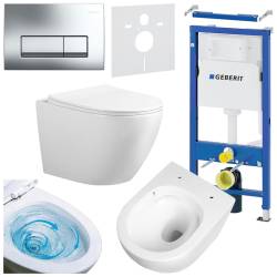 ZESTAW PODTYNKOWY WC STELAŻ GEBERIT DUOFIX MISKA FLOW-WH-TR-03 PRZYCISK DELTA 50 CHROM ZES-FLOW-8