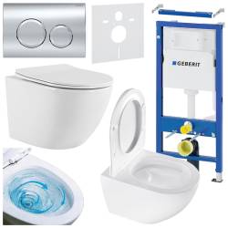 ZESTAW PODTYNKOWY WC STELAŻ GEBERIT DUOFIX MISKA NERO-WH-03 PRZYCISK DELTA 20 CHROM