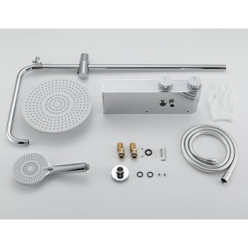 Bateria prysznicowa natynkowa F12C chrom z deszczownicą