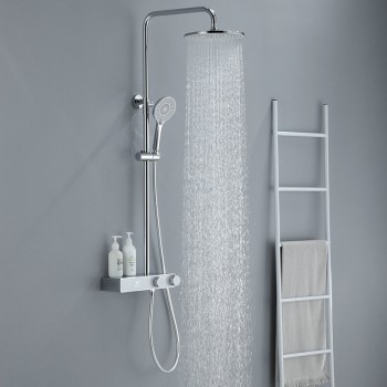 Bateria prysznicowa natynkowa F12C chrom z deszczownicą