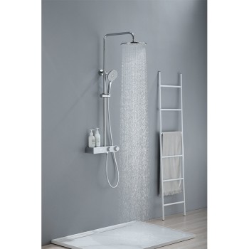 Bateria prysznicowa natynkowa F12C chrom z deszczownicą