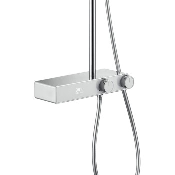 Bateria prysznicowa natynkowa F12C chrom z deszczownicą