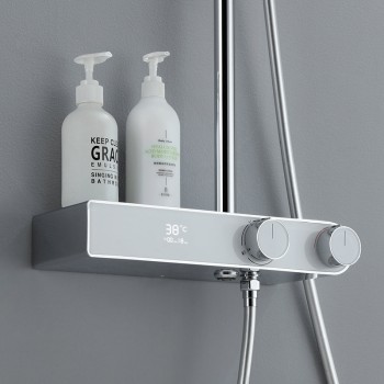 Bateria prysznicowa natynkowa F12C chrom z deszczownicą