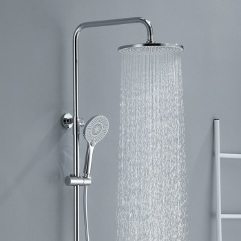 Bateria prysznicowa natynkowa F12C chrom z deszczownicą