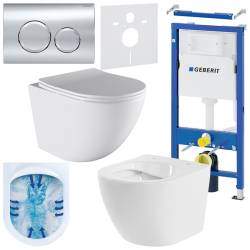 ZESTAW PODTYNKOWY WC STELAŻ GEBERIT DUOFIX MISKA PURO-WH-03 PRZYCISK DELTA 20 CHROM