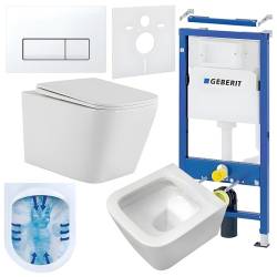 ZESTAW PODTYNKOWY WC STELAŻ GEBERIT DUOFIX MISKA AQUA-WH-03 PRZYCISK BIAŁY ZES-AQUA-5