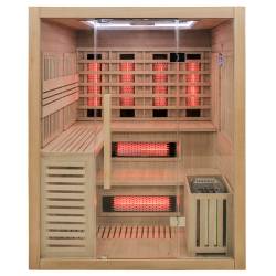 SAUNA KOMBO INFRARED/FIŃSKA HELSI3 Z PIECEM 6kW 3-4 OSOBOWA 160x160 CM 2w1 HELSI3