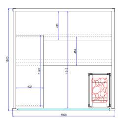 SAUNA KOMBO INFRARED/FIŃSKA HELSI3 Z PIECEM 6kW 3-4 OSOBOWA 160x160 CM 2w1 HELSI3