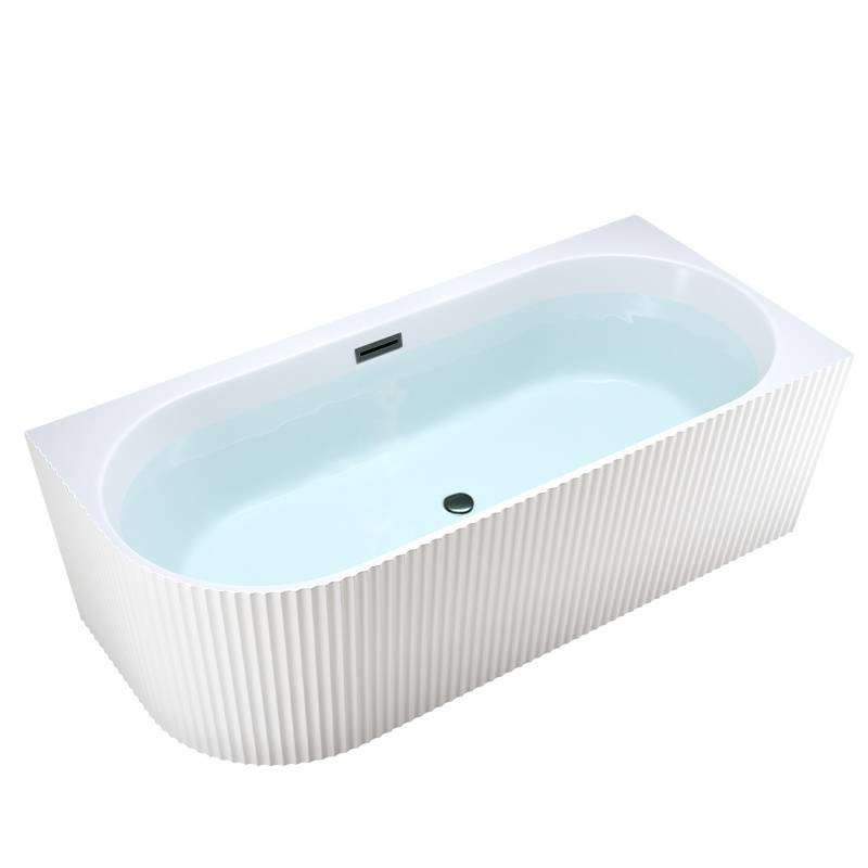 WANNA WOLNOSTOJĄCA PRZYŚCIENNA RIO 504C PRAWA BIAŁA PRZELEW CZARNY 160x75 CM RIO-504C-R-P-BL