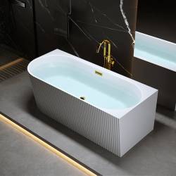 WANNA WOLNOSTOJĄCA PRZYŚCIENNA RIO 504C PRAWA BIAŁA PRZELEW ZŁOTY 160x75 CM RIO-504C-R-P-GL