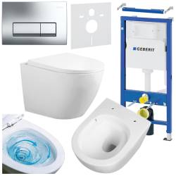 ZESTAW PODTYNKOWY WC STELAŻ GEBERIT DUOFIX MISKA FLOW-WH-TR-02 PRZYCISK DELTA 50 CHROM
