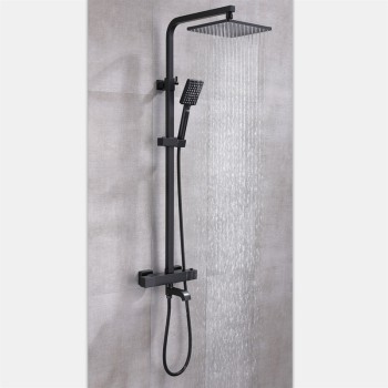 Bateria prysznicowa z deszcownicą TSM154B Czarna
