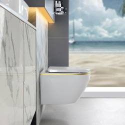 MISKA WC WISZĄCA TORNADO MIZU-WH-GL-TR-02 BIAŁA DESKA WOLNOOPADAJĄCA DUROPLAST MIZU-WH-GL-TR-02