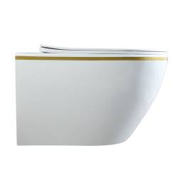 MISKA WC WISZĄCA TORNADO MIZU-WH-GL-TR-03 BIAŁA DESKA WOLNOOPADAJĄCA MIZU-WH-GL-TR-03