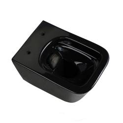MISKA WC WISZĄCA RIMLESS RAIN-BL-GL-RIM-03 CZARNA DESKA WOLNOOPADAJĄCA DUROPLAST RAIN-BL-GL-RIM-03