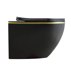 MISKA WC WISZĄCA RIMLESS PEAK-MTB-GL-RIM-03 CZARNA MAT DESKA WOLNOOPADAJĄCA DUROPLAST PEAK-MTB-GL-RIM-03