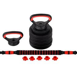 HANTLE BITUMICZNE REGULOWANE ZESTAW 2x20 KG+SZTANGA+UCHWYTY KETTLEBELL RP12-40 RP12-40