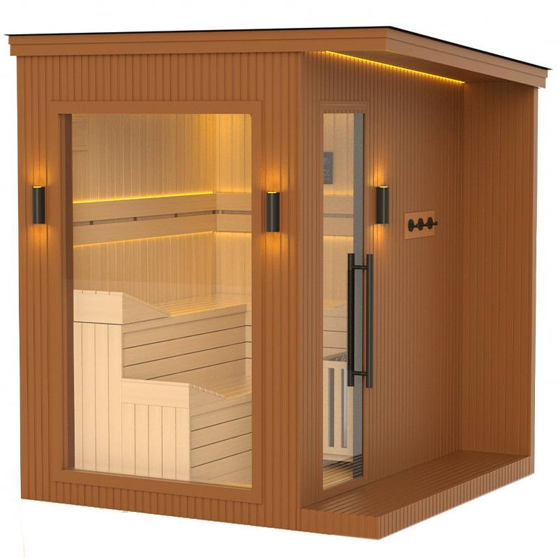 SAUNA OGRODOWA FIŃSKA ALTANKA ESPO-COFFE Z PIECEM 8kW 6-8 OSOBOWA 236x213 CM ESPO-COFFE