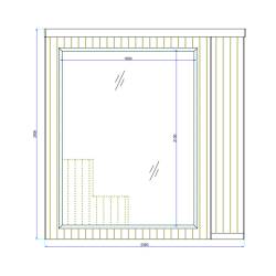 SAUNA OGRODOWA FIŃSKA ALTANKA ESPO-COFFE Z PIECEM 8kW 6-8 OSOBOWA 236x213 CM ESPO-COFFE