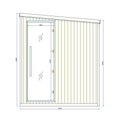 SAUNA OGRODOWA FIŃSKA ALTANKA ESPO-COFFE Z PIECEM 8kW 6-8 OSOBOWA 236x213 CM ESPO-COFFE