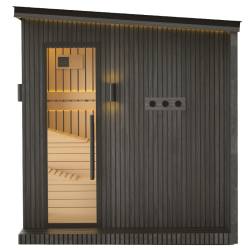 SAUNA OGRODOWA FIŃSKA ALTANKA ESPO-BLACK Z PIECEM 8kW 6-8 OSOBOWA 236x213 CM ESPO-BLACK