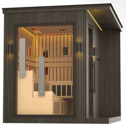 SAUNA OGRODOWA KOMBO INFRARED/FIŃSKA ALTANKA ESPO-COMBO-BLACK 6-8 OSOBOWA 236x213 CM 2W1 ESPO-COMBO-BLACK