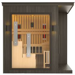 SAUNA OGRODOWA KOMBO INFRARED/FIŃSKA ALTANKA ESPO-COMBO-BLACK 6-8 OSOBOWA 236x213 CM 2W1 ESPO-COMBO-BLACK