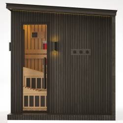 SAUNA OGRODOWA KOMBO INFRARED/FIŃSKA ALTANKA ESPO-COMBO-BLACK 6-8 OSOBOWA 236x213 CM 2W1 ESPO-COMBO-BLACK