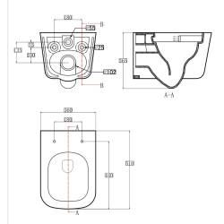 MISKA WC WISZĄCA TORNADO VIVA-WH-02 BIAŁA DESKA WOLNOOPADAJĄCA DUROPLAST VIVA-WH-TR-02