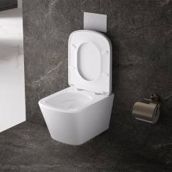 MISKA WC WISZĄCA TORNADO VIVA-WH-02 BIAŁA DESKA WOLNOOPADAJĄCA DUROPLAST VIVA-WH-TR-02