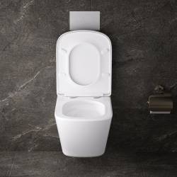 MISKA WC WISZĄCA TORNADO VIVA-WH-02 BIAŁA DESKA WOLNOOPADAJĄCA DUROPLAST VIVA-WH-TR-02