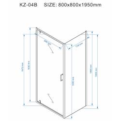 KABINA PRYSZNICOWA KWADRATOWA KZ04B BIAŁA 80x80 CM 6 MM KZ04B-WH-80
