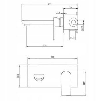 Bateria umywalkowa podtynkowa czarna FSM05K