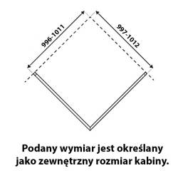 KABINA PRYSZNICOWA KWADRATOWA KZ01D BIAŁA 100x100 CM KZ01D-WH-100