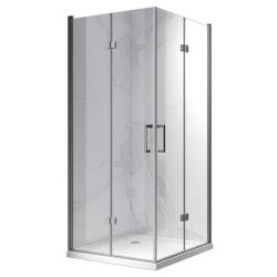 KABINA PRYSZNICOWA KWADRATOWA KZ08B SZCZOTKOWANA STAL 80x80 CM KZ08B-GR-BR-80