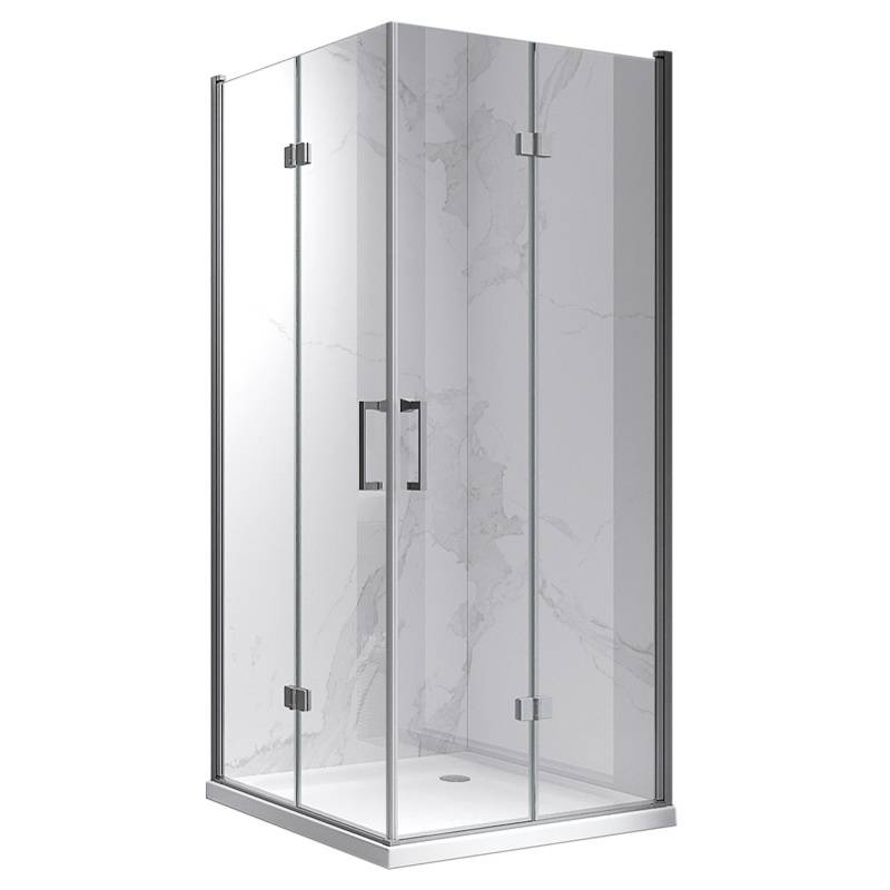 KABINA PRYSZNICOWA KWADRATOWA KZ08C SZCZOTKOWANA STAL 90x90 CM KZ08C-GR-BR-90