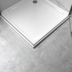 KABINA PRYSZNICOWA KWADRATOWA KZ08C SZCZOTKOWANA STAL 90x90 CM KZ08C-GR-BR-90